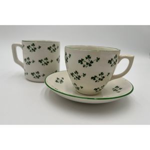 Vintage‎ Carrigaline Teacup and Mug Irish Pottery Vintage Set Original Sticker